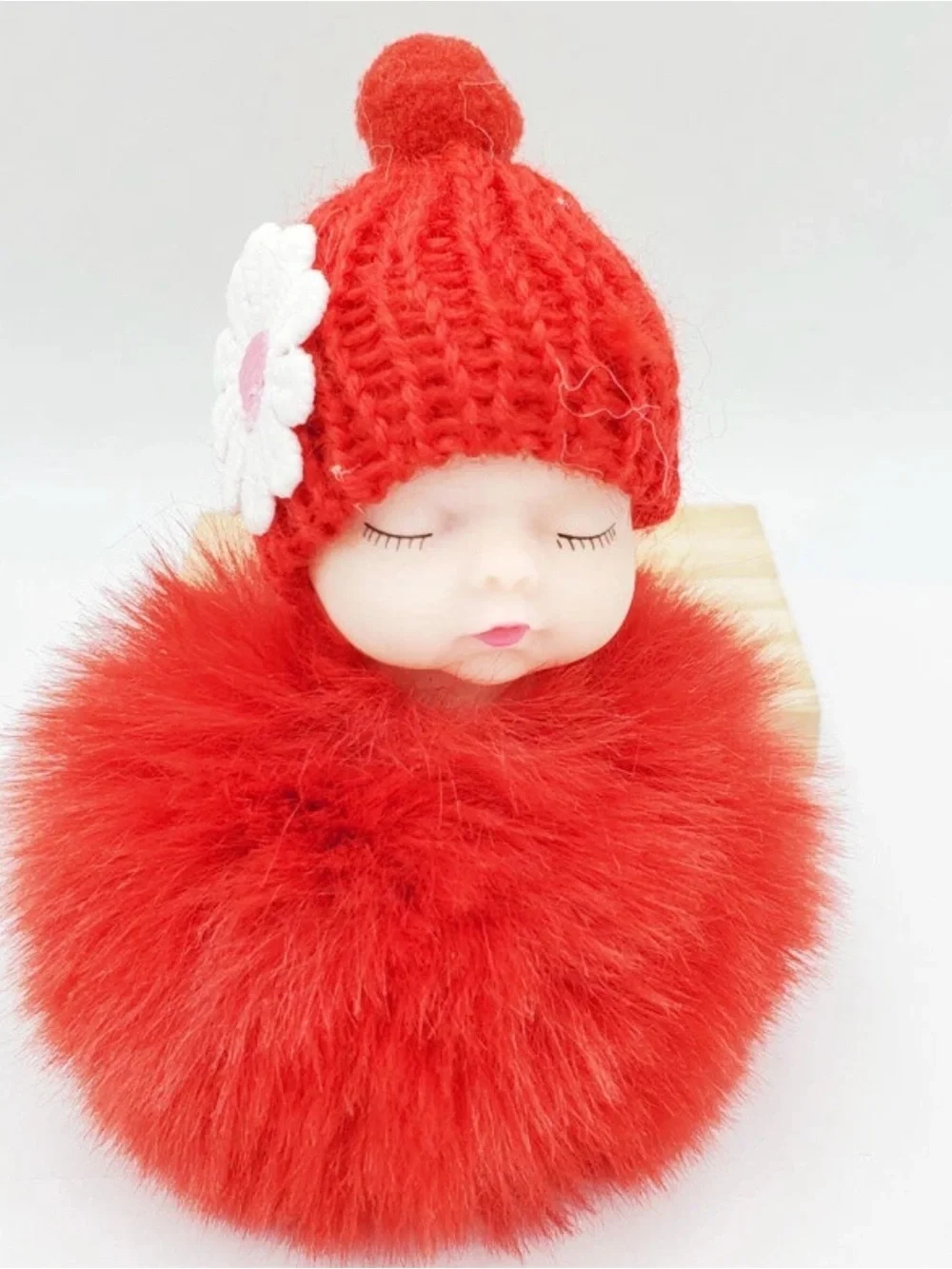 5 Pcs Plush Pom-Pom Baby Doll Keychain - Blue